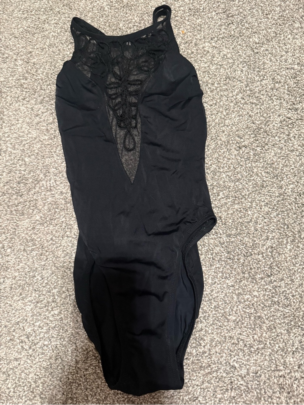 Anne Klein Black Lace-Front Swim suit